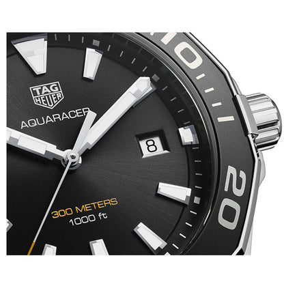 Tag Heuer Aquaracer Quartz Black Dial Black Rubber Strap Watch for Men -  WAY101A.FT6141