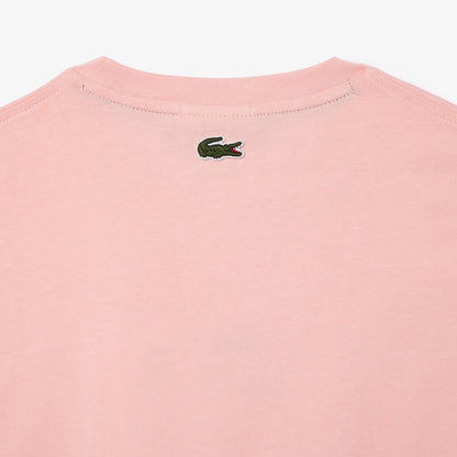 LACOSTE REGULAR FIT COTTON JERSEY BRANDED T-SHIRT Men’s -PINK-KF9