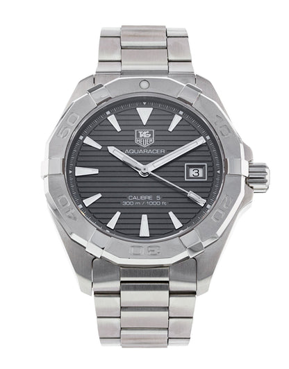 Tag Heuer Aquaracer Automatic Anthracite Grey Dial Silver Steel Strap Watch for Men - WAY2113.BA0928