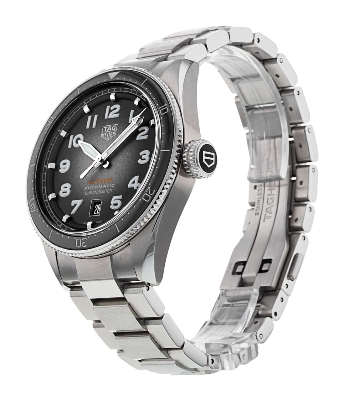Tag Heuer Autavia Automatic Grey Dial Silver Steel Strap Watch for Men - WBE5114.EB0173
