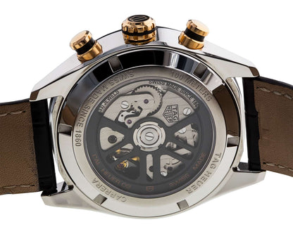 Tag Heuer Carrera Chronograph Black Dial Black Leather Strap Watch for Men - CBN2A5A.FC6481