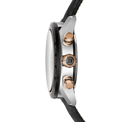 Tag Heuer Carrera Chronograph Black Dial Black Leather Strap Watch for Men - CBN2A5A.FC6481