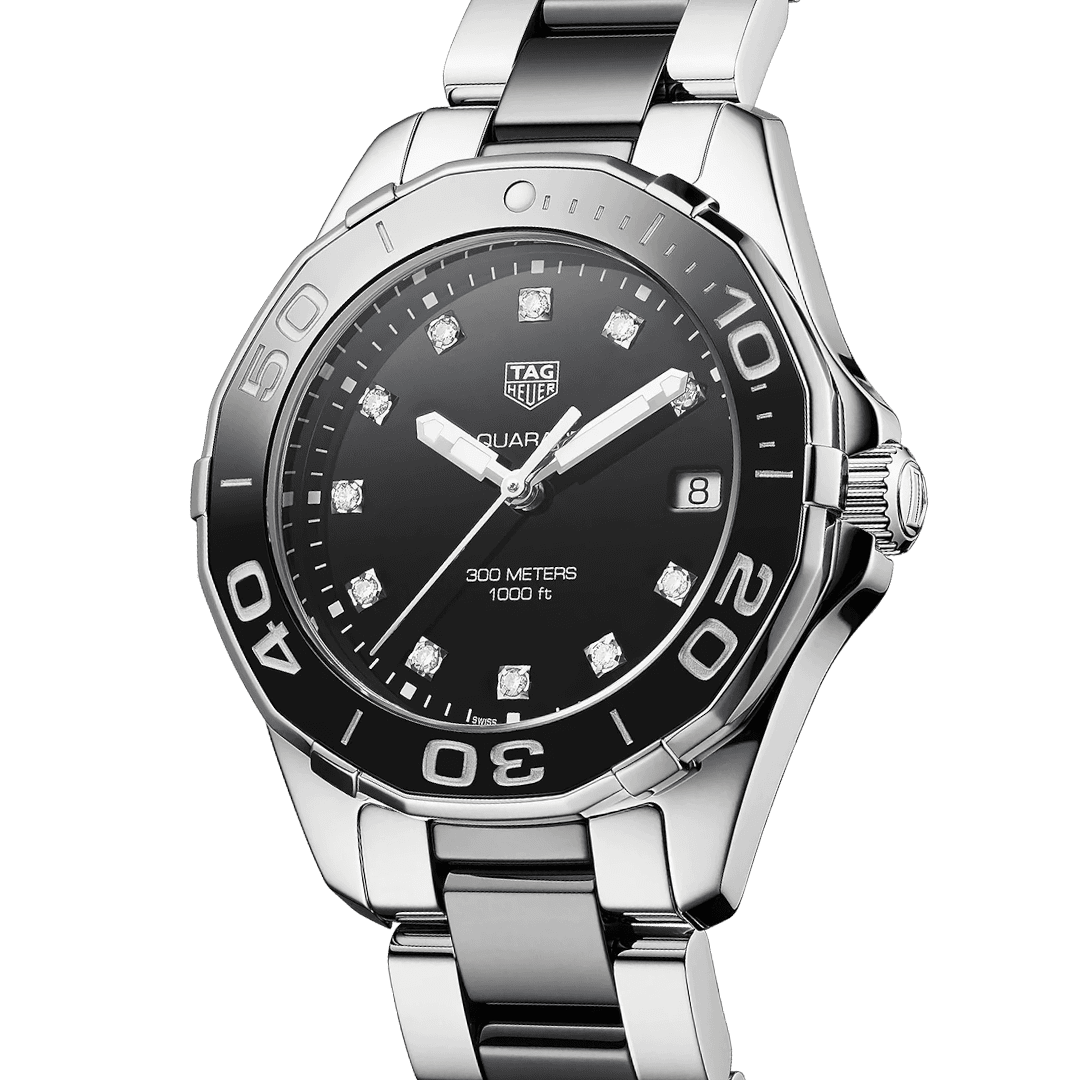 Tag Heuer Aquaracer Quartz Black Dial Two Tone Steel Strap Watch for Women - WAY131C.BA0913