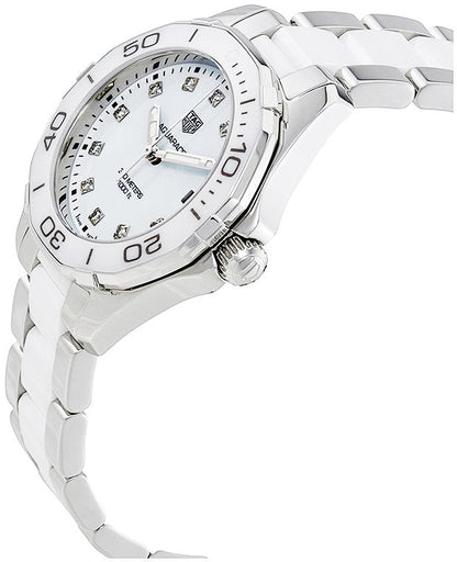 Tag Heuer Aquaracer Diamonds White Dial Two Tone Steel Strap Watch for Women - WAY131D.BA0914