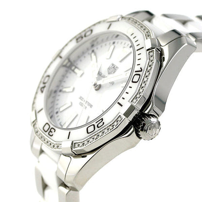 Tag Heuer Aquaracer Diamonds White Dial Two Tone Steel Strap Watch for Women - WAY131H.BA0914