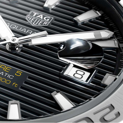 Tag Heuer Aquaracer Automatic Black Dial Silver Steel Strap Watch for Men - WAY2010.BA0927