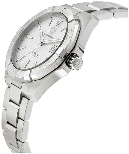 Tag Heuer Aquaracer Automatic White Dial Silver Steel Strap Watch for Men - WAY2111.BA0928