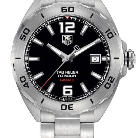 Tag Heuer Formula 1 Automatic Black Dial Silver Steel Strap Watch for Men - WAZ2113.BA0875