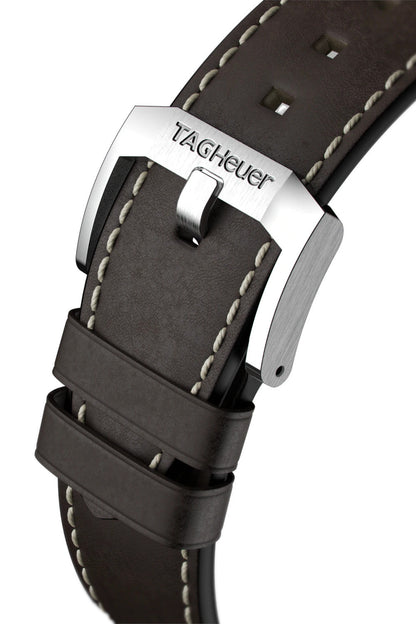 Tag Heuer Autavia Automatic Grey Dial Brown Leather Strap Watch for Men - WBE5114.FC8266