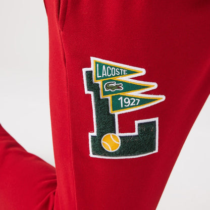 LACOSTE MEN’S L BADGE SWEATPANTS- BURGUNDY RED
