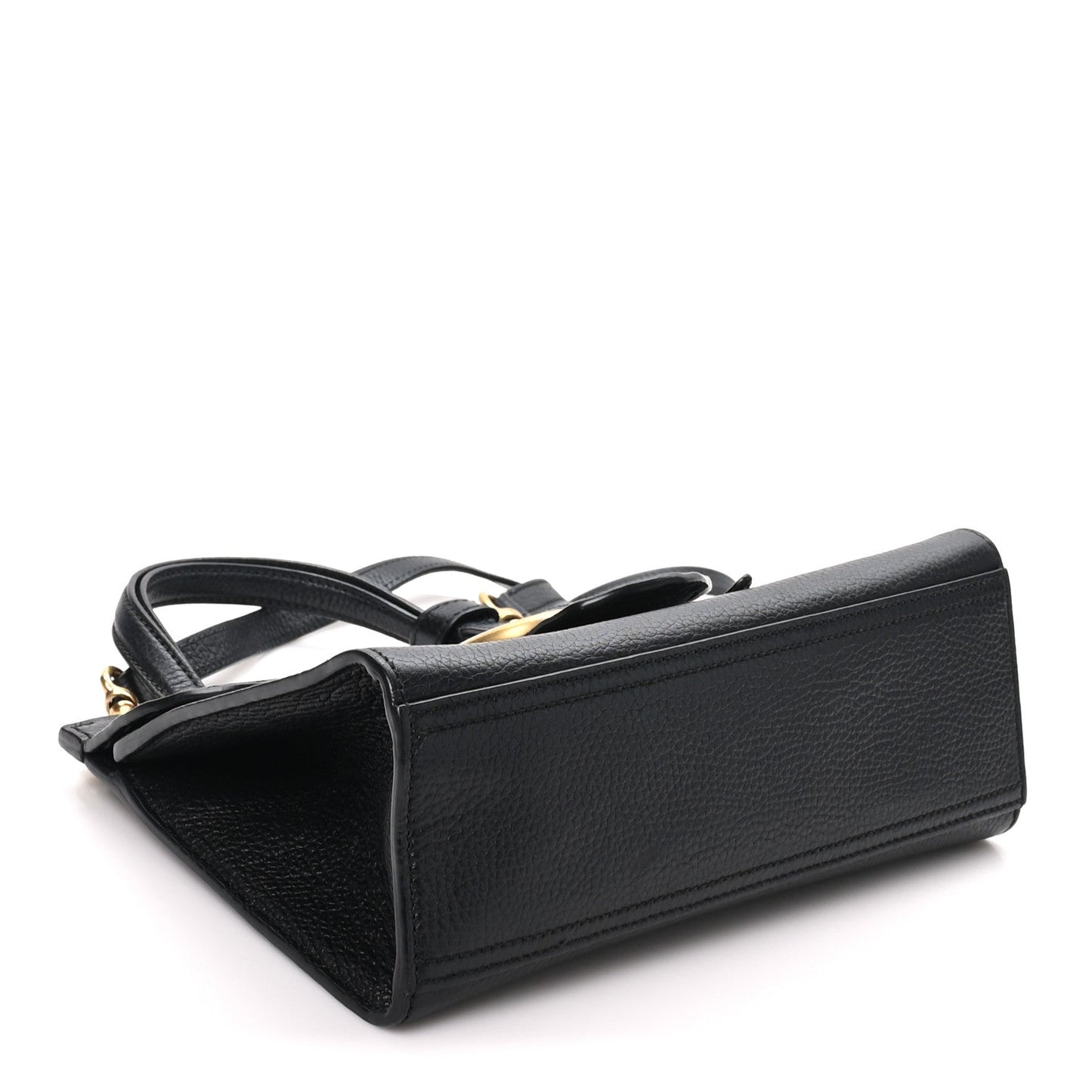 Calfskin Small GG Marmont Top Handle Bag Black