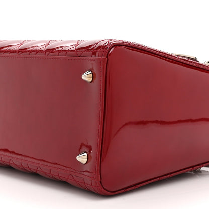 Patent Cannage Medium Lady Dior Red