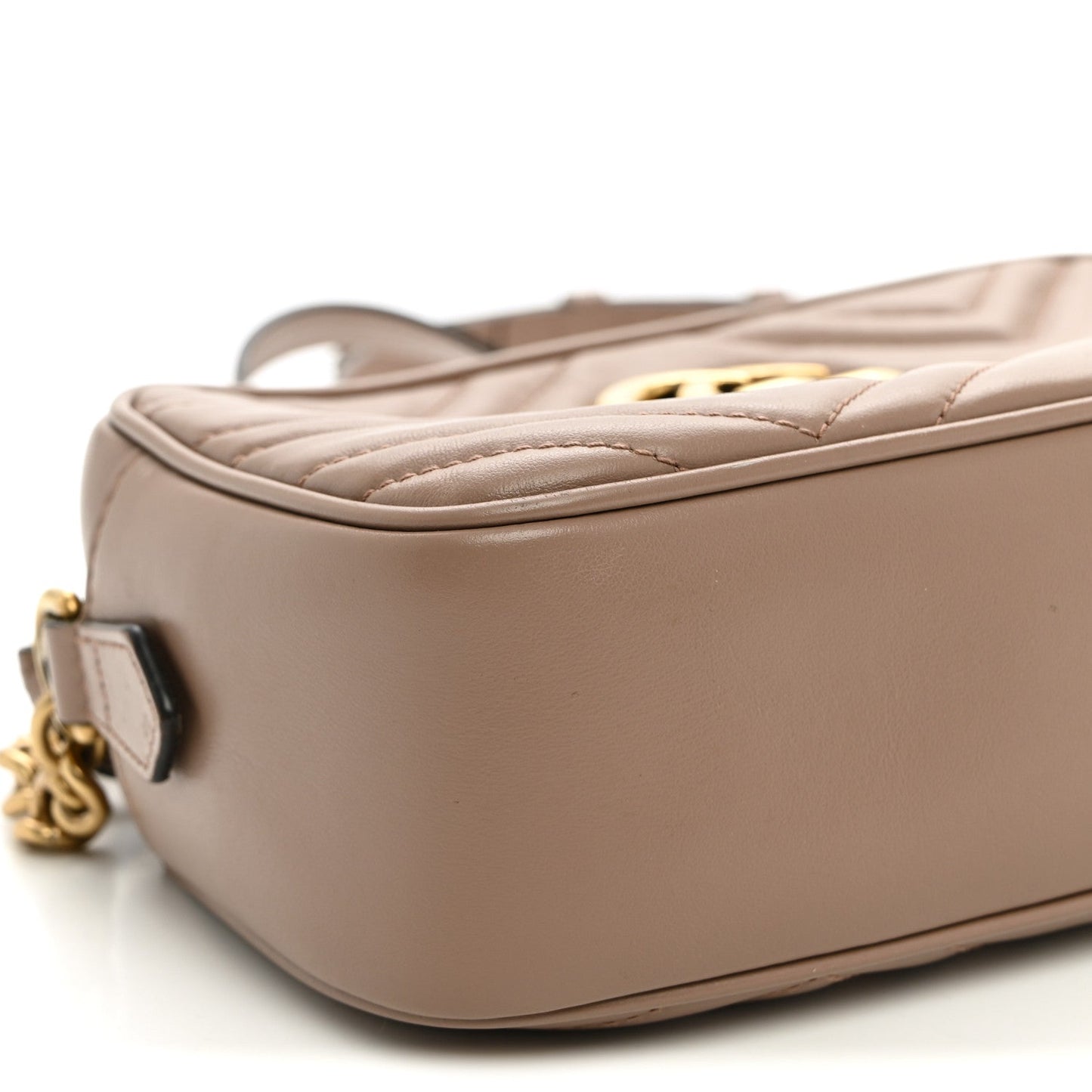 Calfskin Matelasse Small GG Marmont Chain Shoulder Bag Porcelain Rose