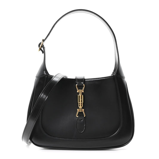 Boarded Dyana Lux Calfskin Small Jackie 1961 Hobo Black