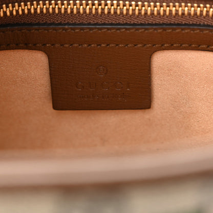 GG Supreme Monogram Azalea Calfskin Web Small Jackie 1961 Hobo Beige Ebony Brown Sugar