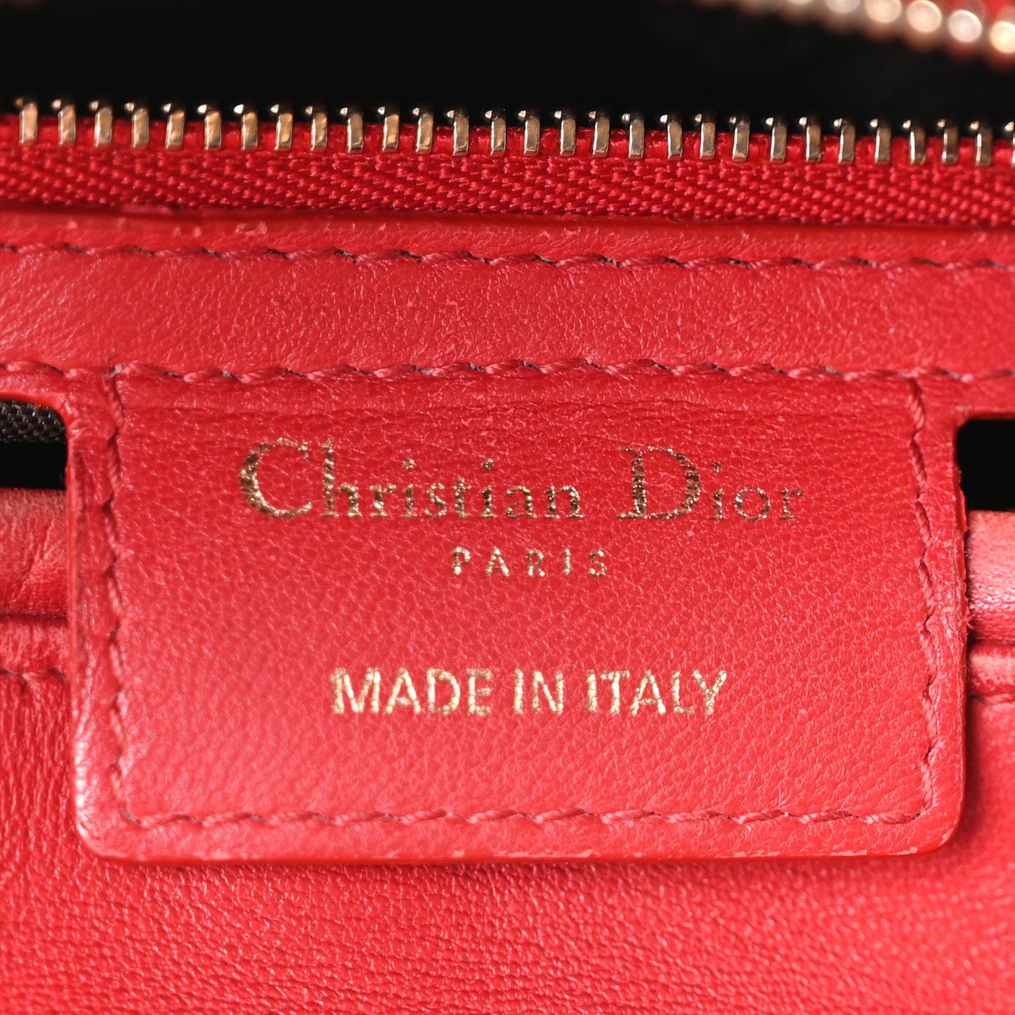 Lambskin Cannage Large Lady Dior Red