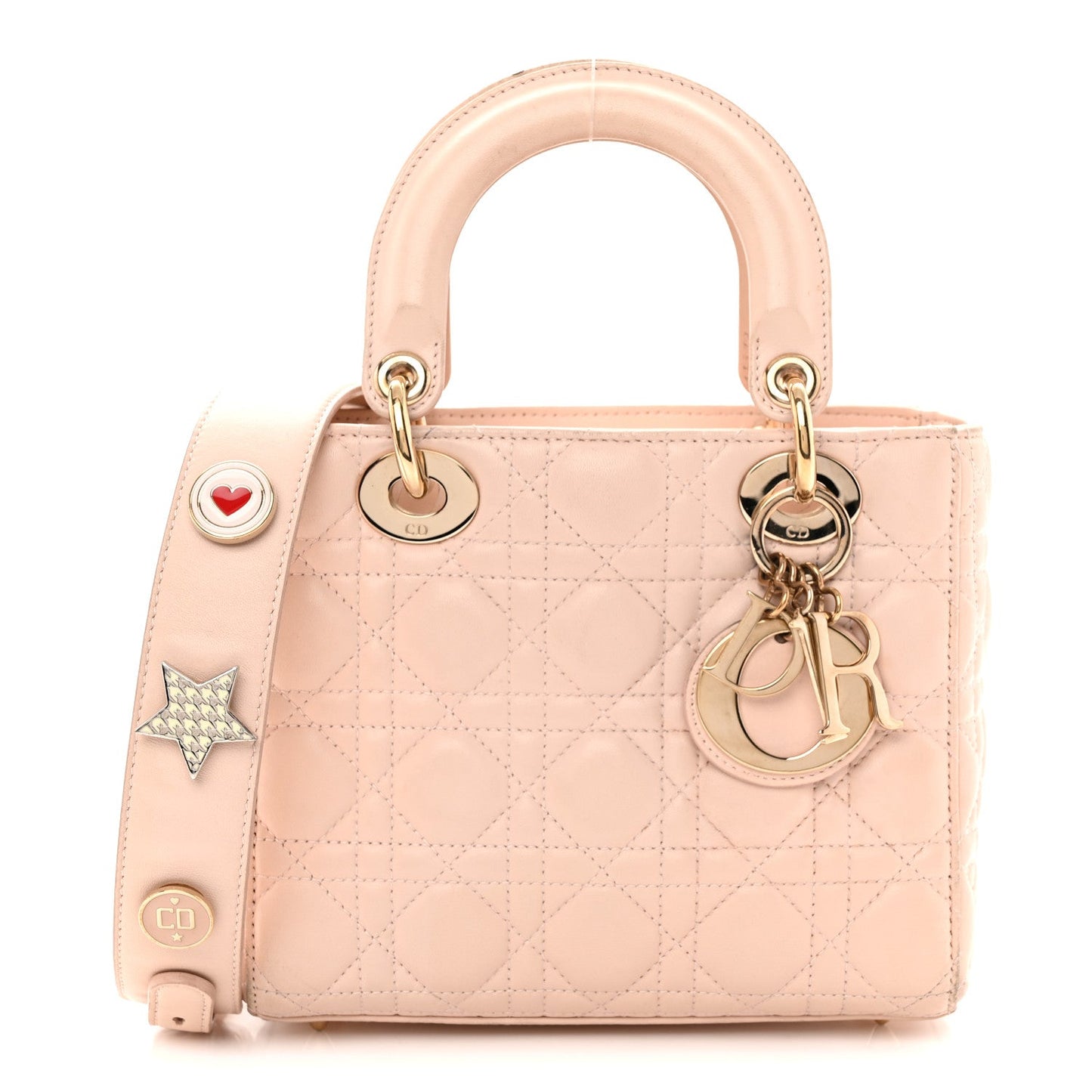 Lambskin Cannage Small Lucky Badges My Lady Dior Light Pink