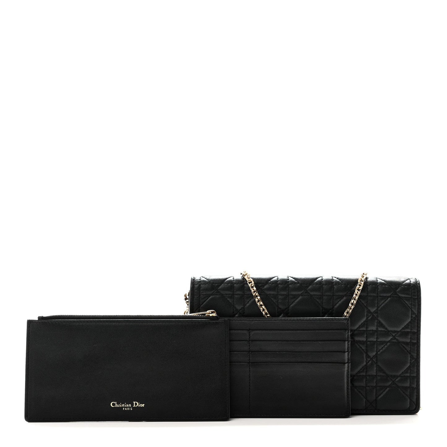 Lambskin Cannage Lady Dior Pouch Black