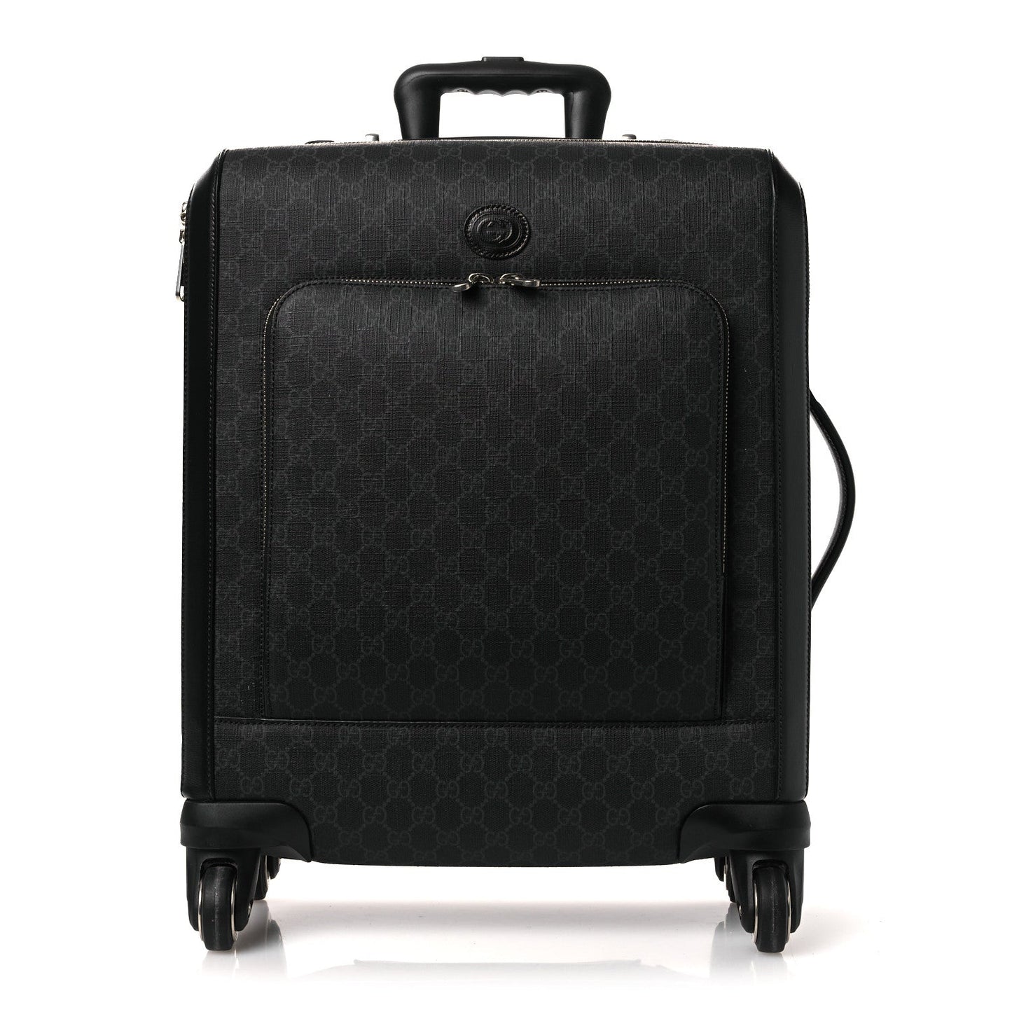 GG Supreme Monogram Four Wheel Suitcase Black Grey