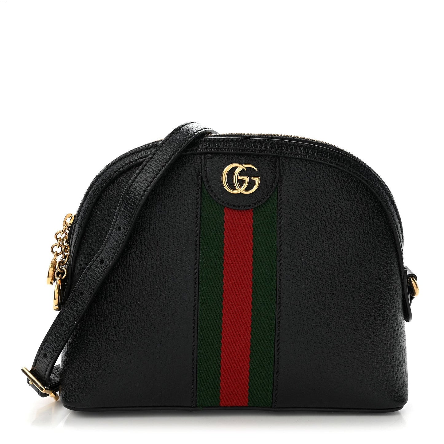 Calfskin GG Web Small Ophidia Dome Shoulder Bag Black