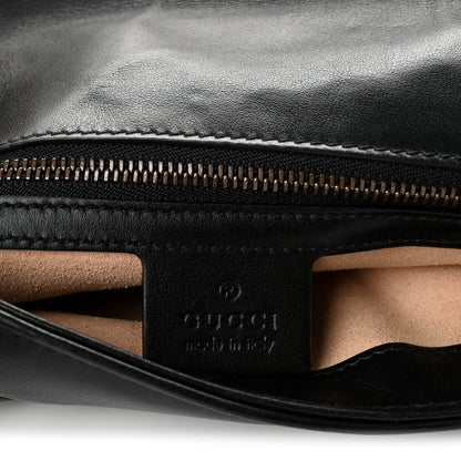 Calfskin Matelasse Small GG Marmont Shoulder Bag Black