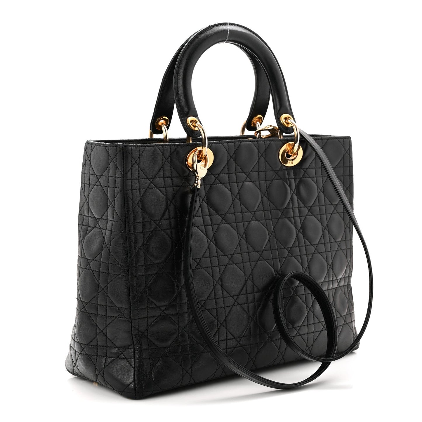 Lambskin Cannage Large Lady Dior Black