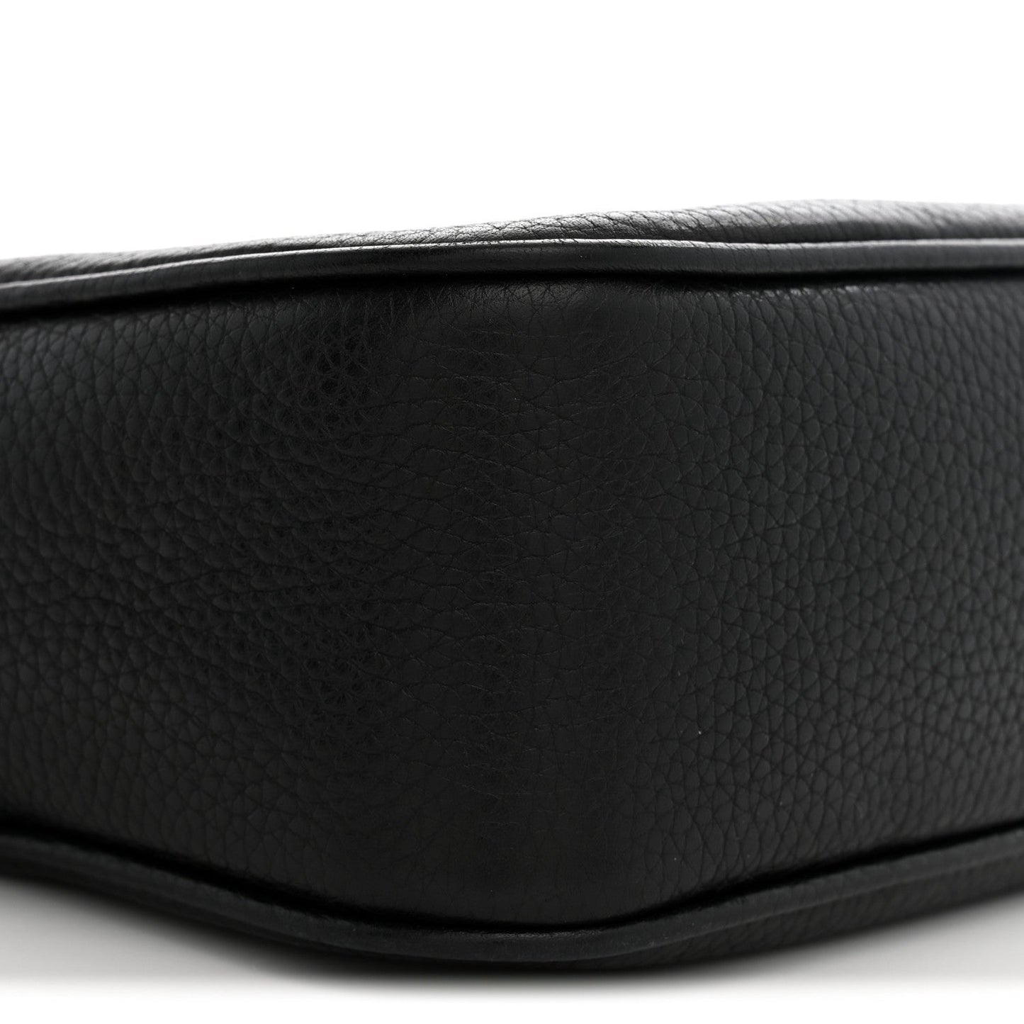 Pebbled Calfskin Small Soho Disco Bag Black