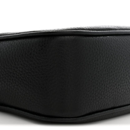 Pebbled Calfskin Small Soho Disco Bag Black