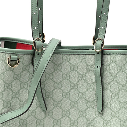 GG Supreme Monogram Emblem Medium Tote Bag Sage Green