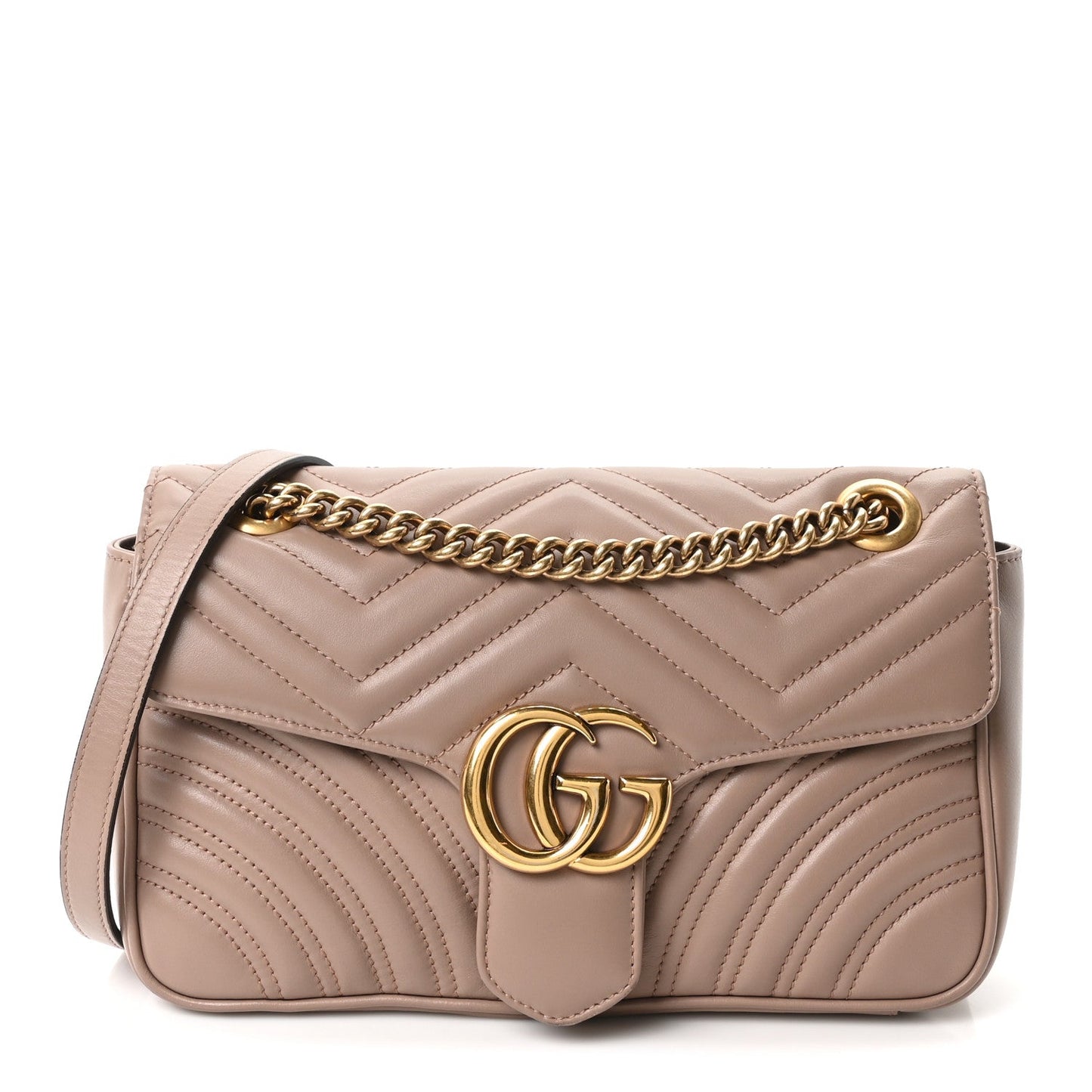 Calfskin Matelasse Small GG Marmont Shoulder Bag Porcelain Rose