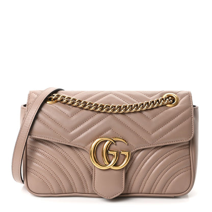 Calfskin Matelasse Small GG Marmont Shoulder Bag Porcelain Rose