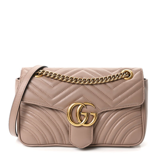 Calfskin Matelasse Small GG Marmont Shoulder Bag Porcelain Rose