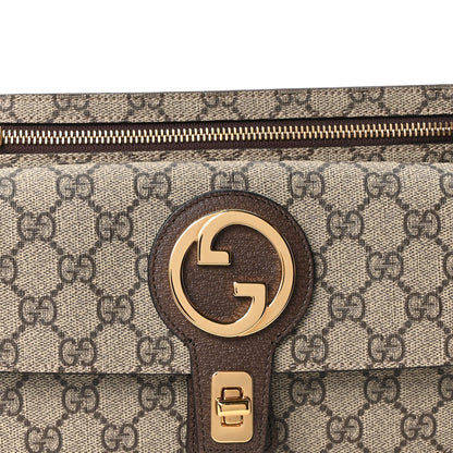 GG Supreme Monogram Textured Dollar Calfskin Blondie Belt Bag Beige Ebony New Acero