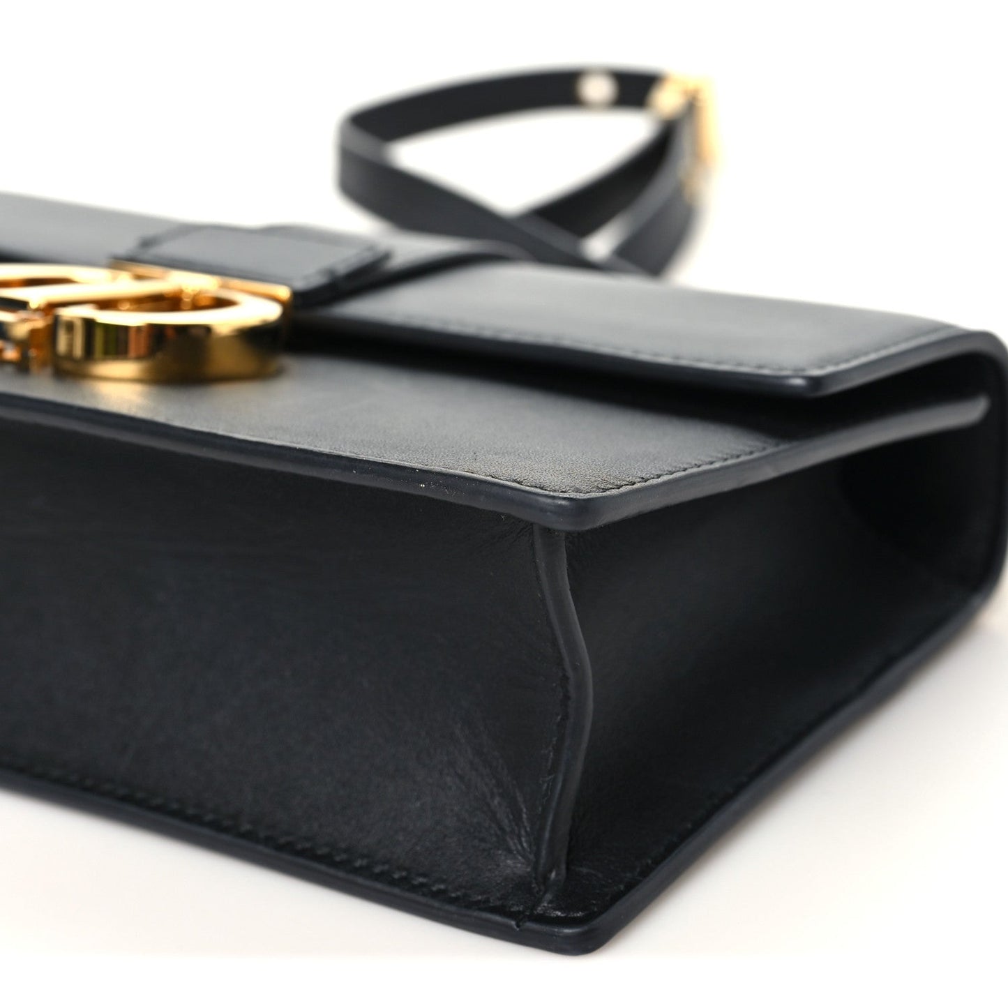 Calfskin 30 Montaigne East West Chain Flap Bag Black