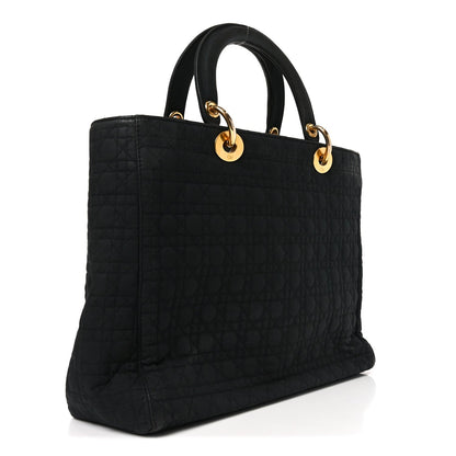 Nylon Cannage Large Lady Dior Black