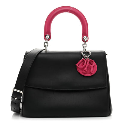 Smooth Calfskin Small Bi-Color Be Dior Flap Black Pink