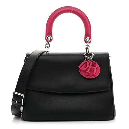 Smooth Calfskin Small Bi-Color Be Dior Flap Black Pink