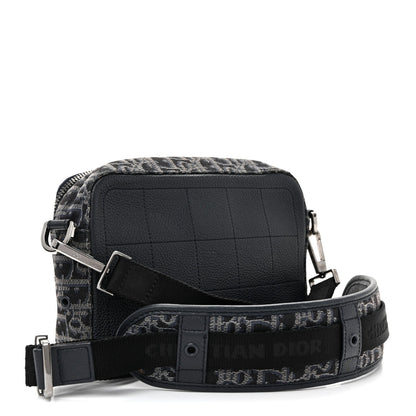 HOMME Oblique Jacquard Safari Messenger Navy Blue