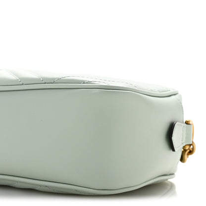 Calfskin Matelasse Small GG Marmont Chain Shoulder Bag Salvy Green