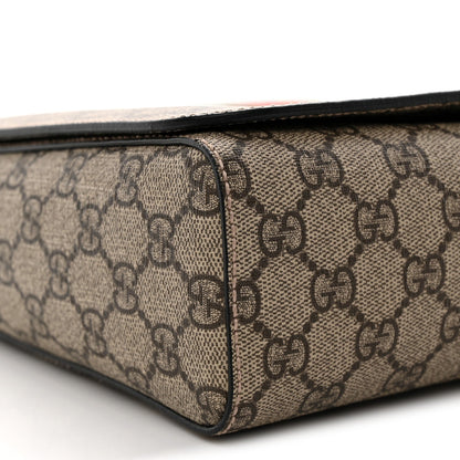 GG Supreme Monogram Web Flap Messenger Bag Black