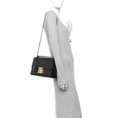 Guccissima Medium Padlock Shoulder Bag Black