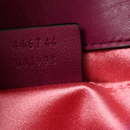 Velvet Matelasse Mini GG Marmont Shoulder Bag Fuchsia Violet Cyclamen