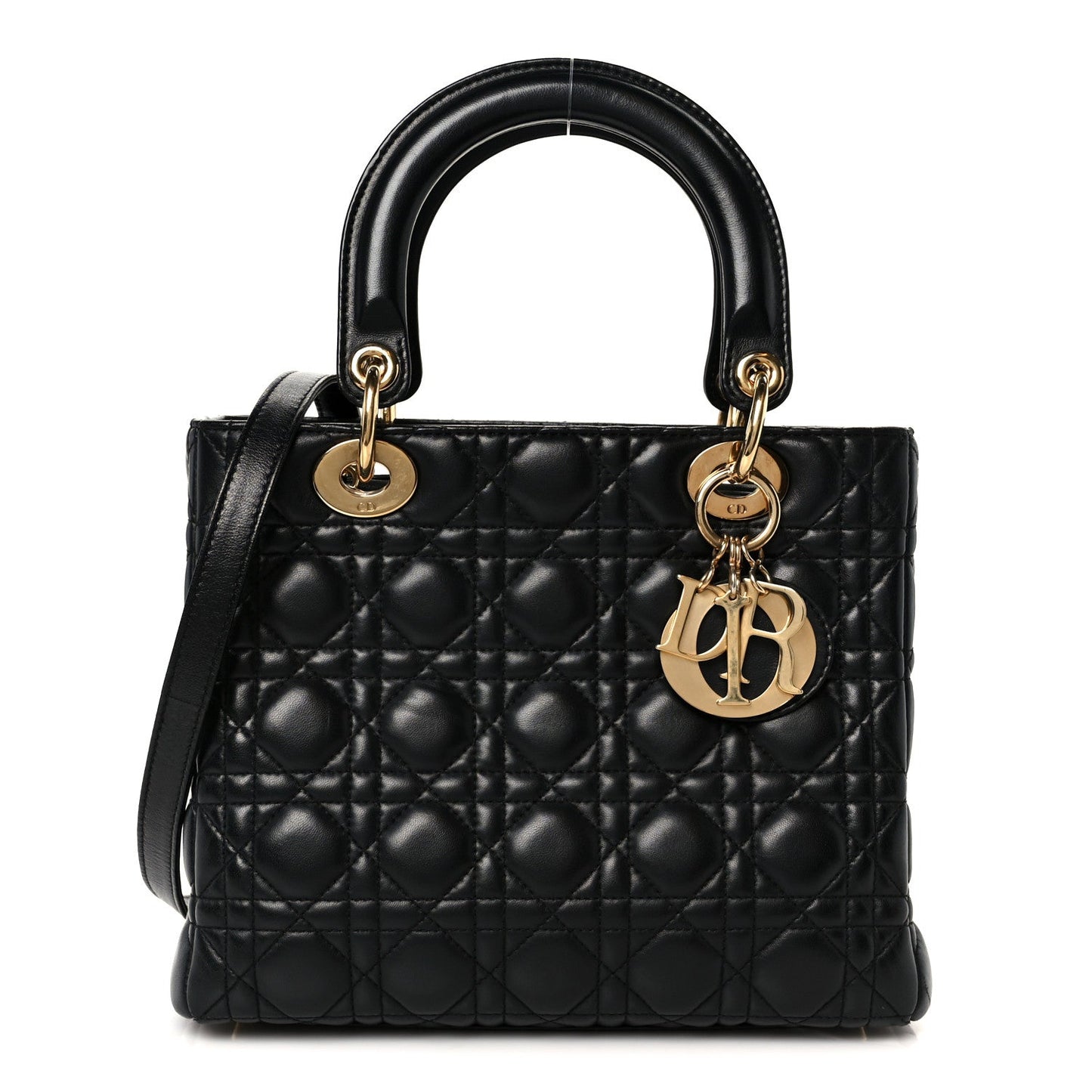 Lambskin Cannage Medium Lady Dior Black