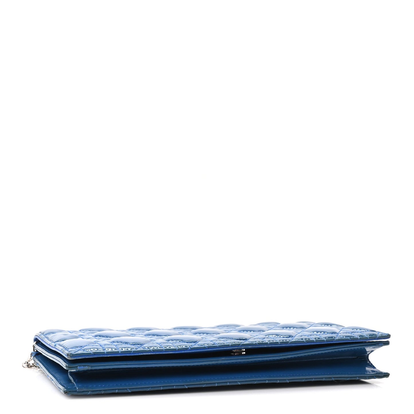Patent Cannage Lady Dior Convertible Clutch Blue