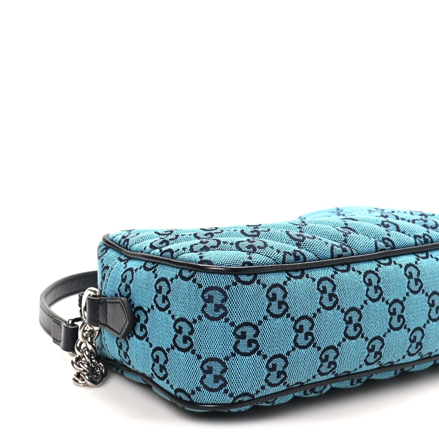 Monogram Multicolor Matelasse Diagonal Small GG Marmont Chain Shoulder Bag Light Blue Light Blue