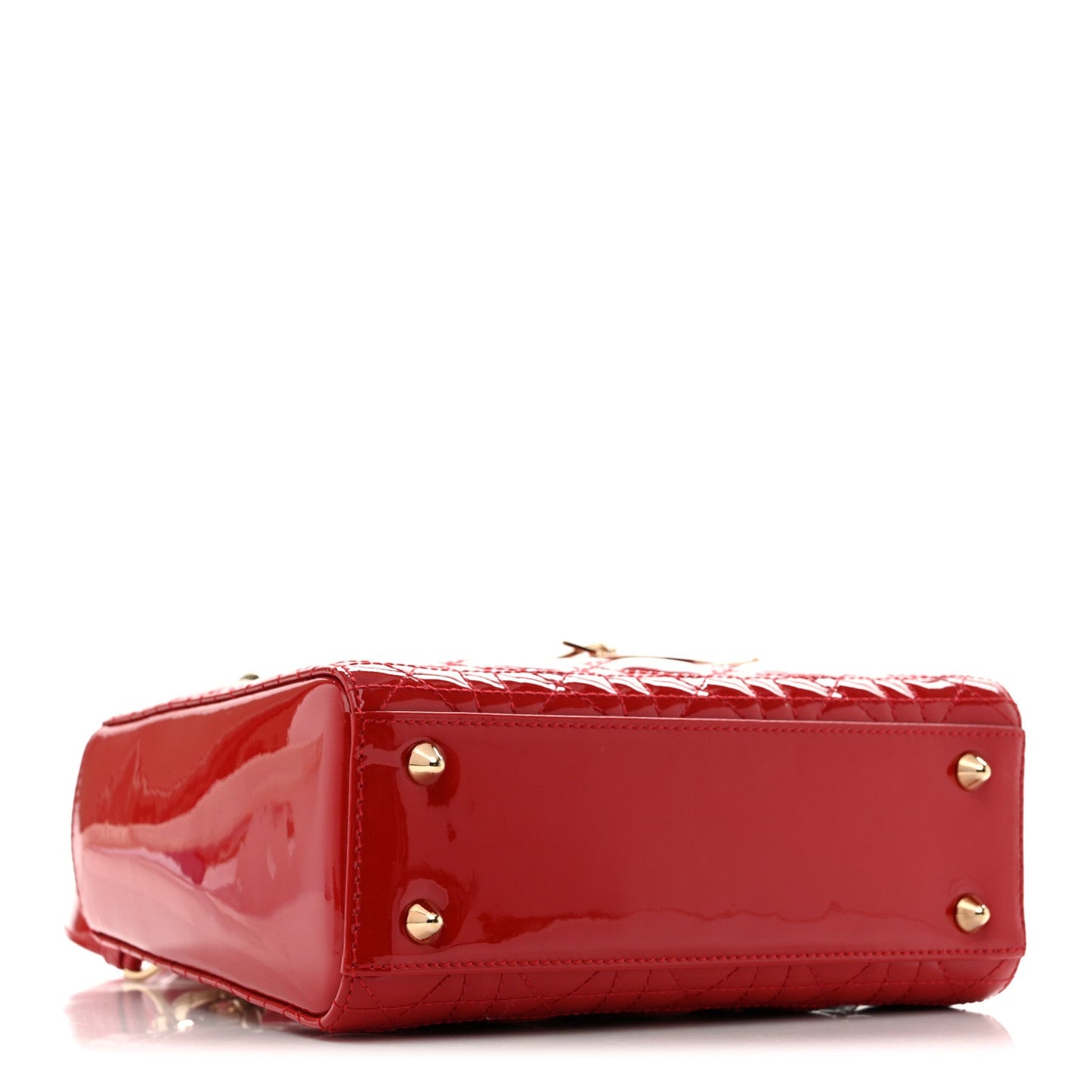 Patent Cannage Small Lady Dior Cherry Red