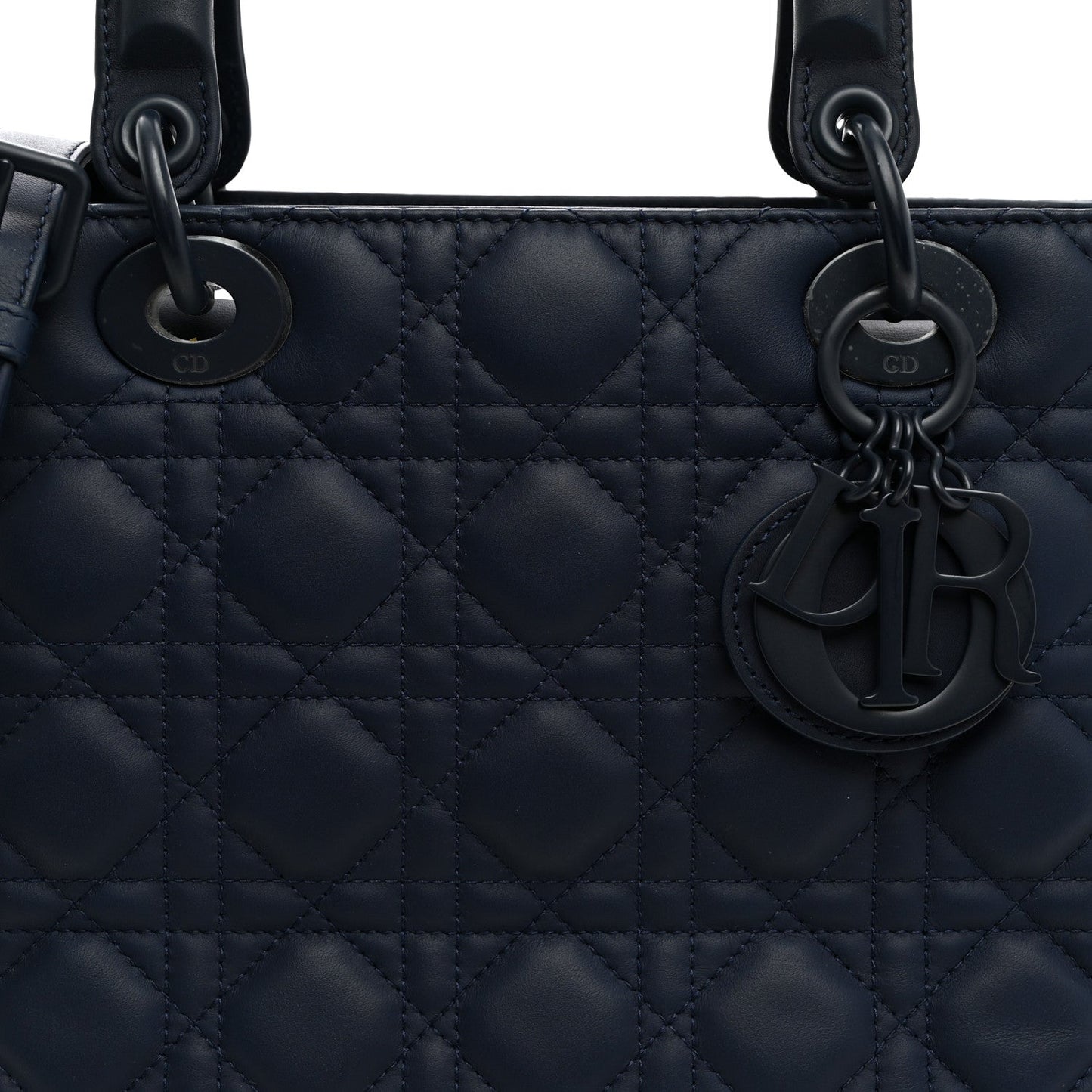 Ultra Matte Calfskin Cannage Medium Lady Dior Blue