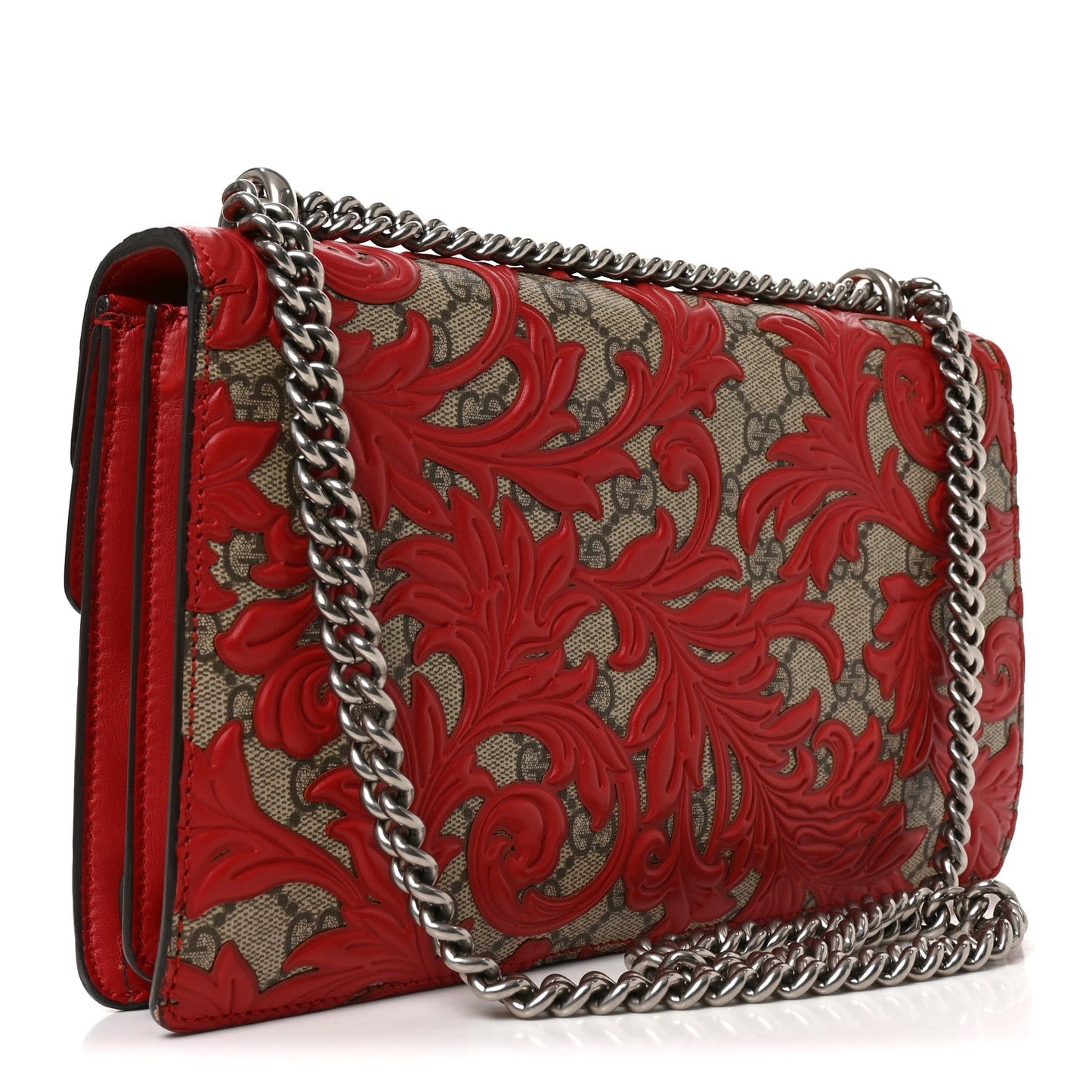 GG Supreme Monogram Arabesque Dionysus Shoulder Bag Hibiscus Red