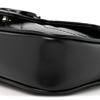Calfskin Matelasse Monochrome GG Marmont Chain Belt Bag Black