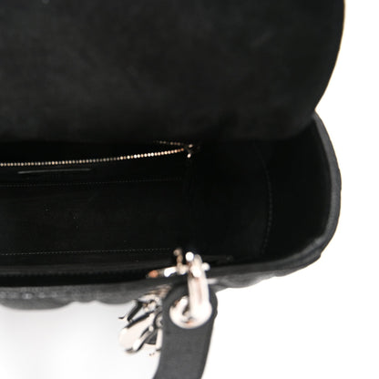 Grained Calfskin Cannage Medium Lady Dior Black